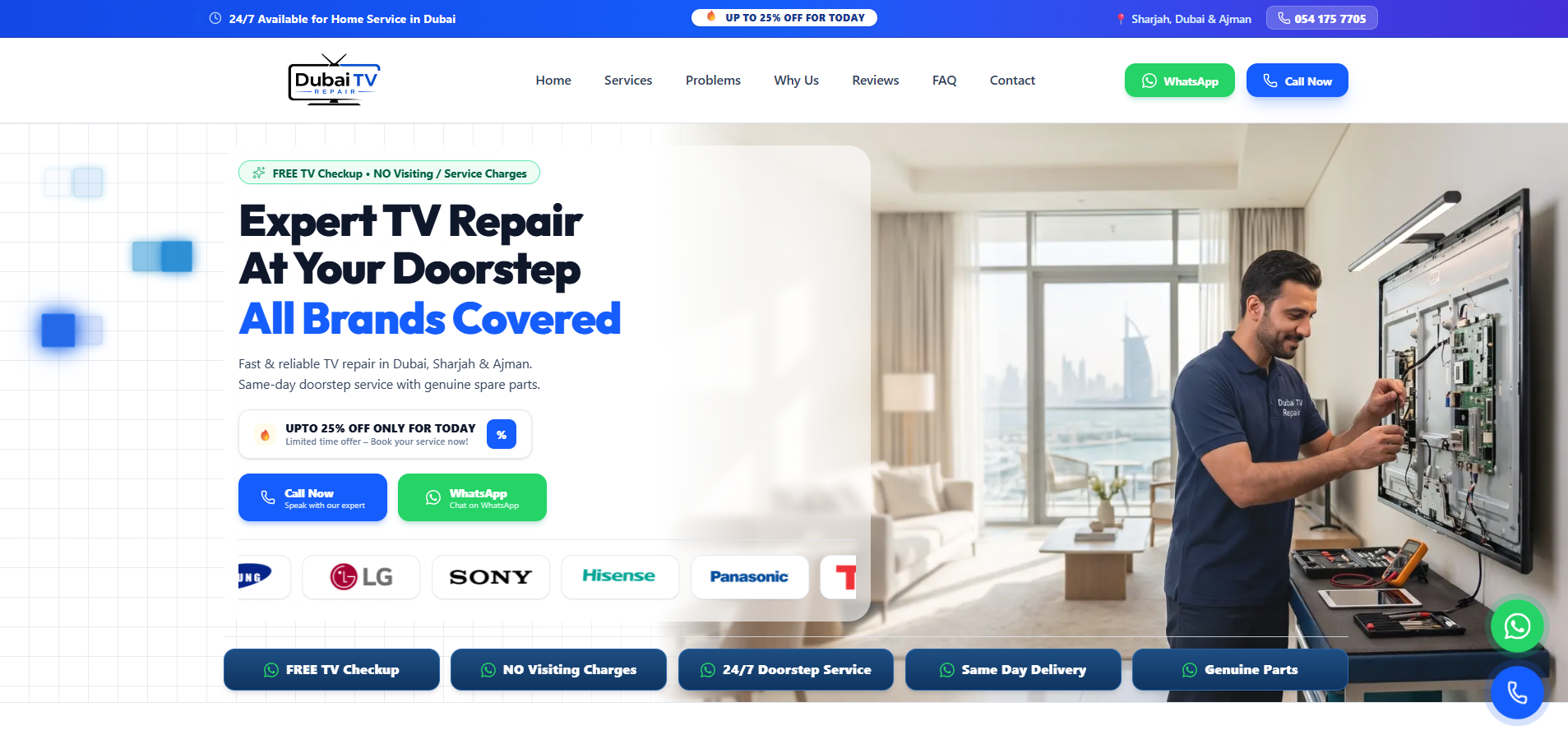 Dubai TV Repair website imagery