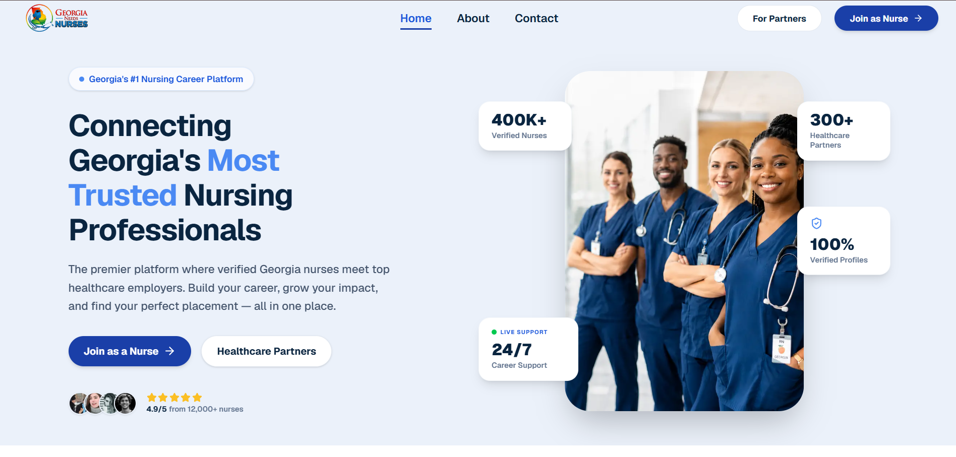 Georgia Needs Nurses website imagery