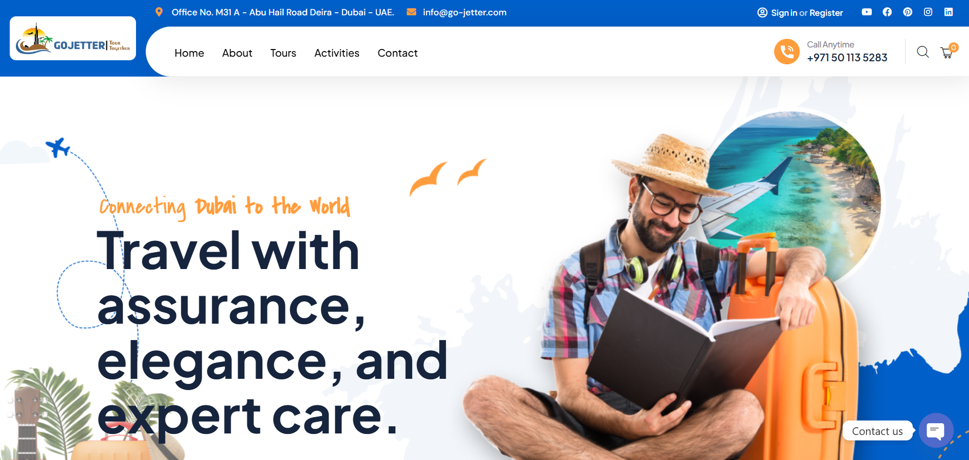 Go Jetter website imagery