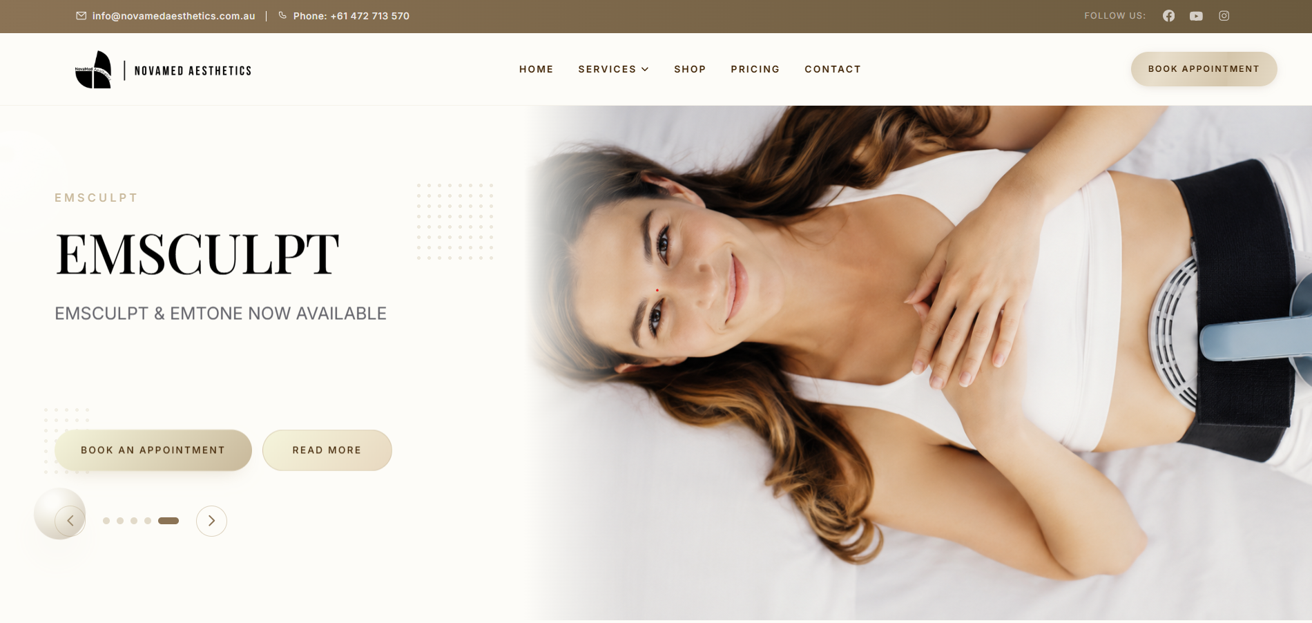 Novamed Aesthetics website imagery