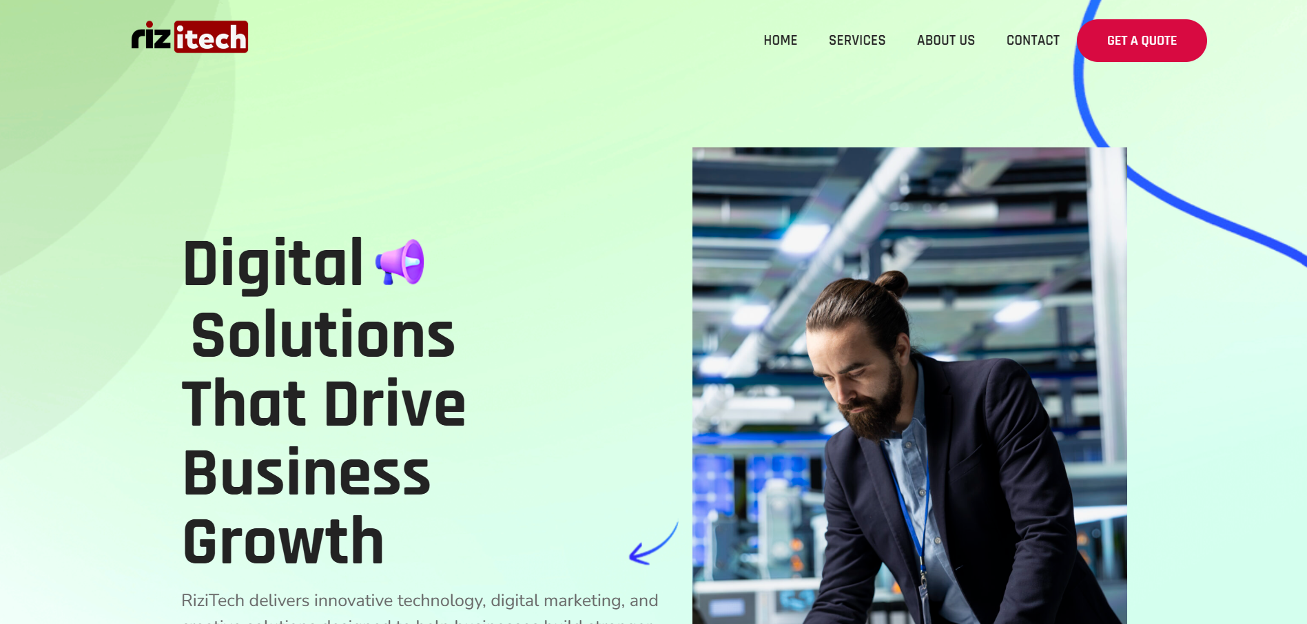 Rizitech website imagery